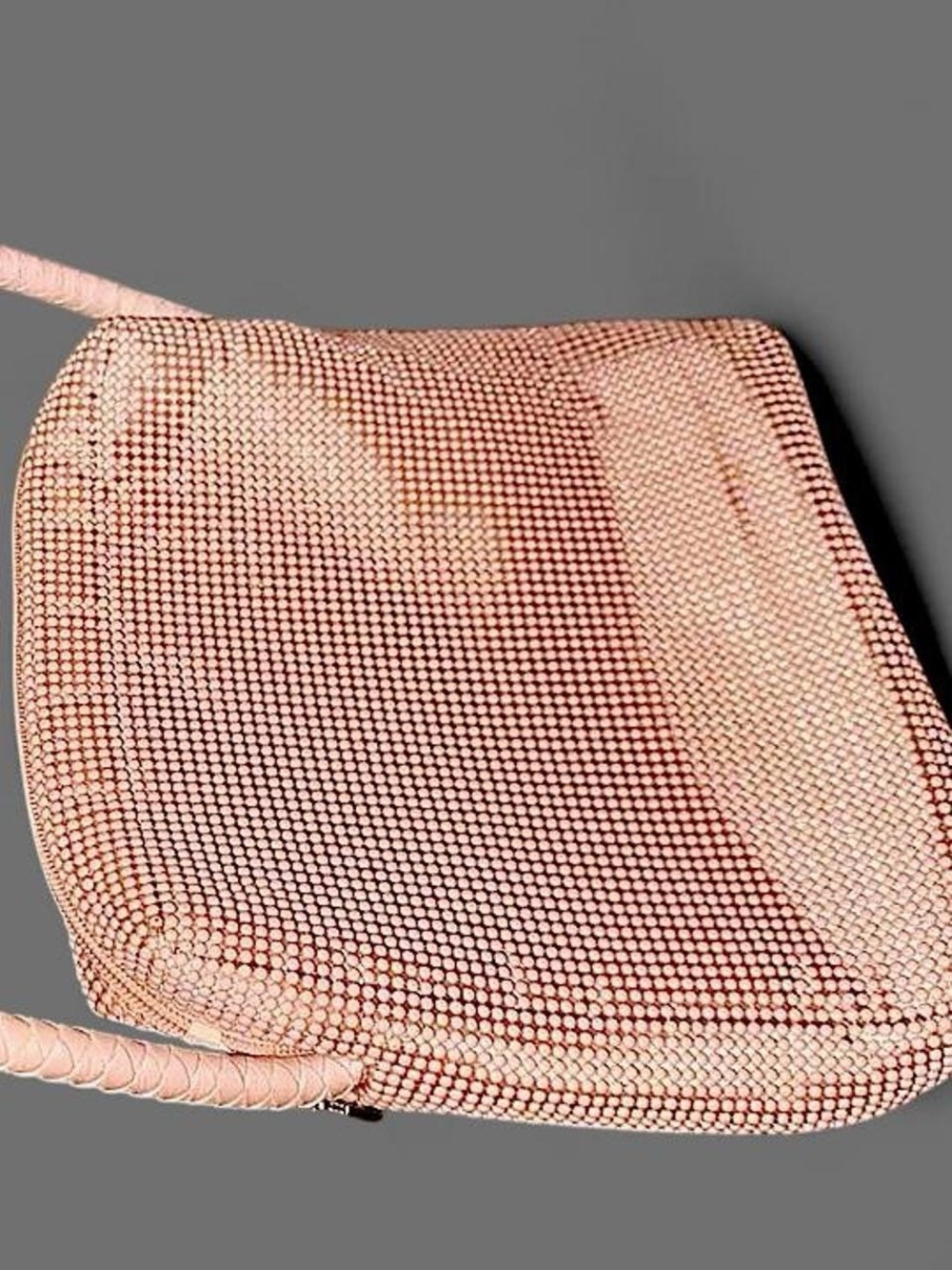 Authentic Whiting & Davis Pink Crystal Mesh Evening Bag